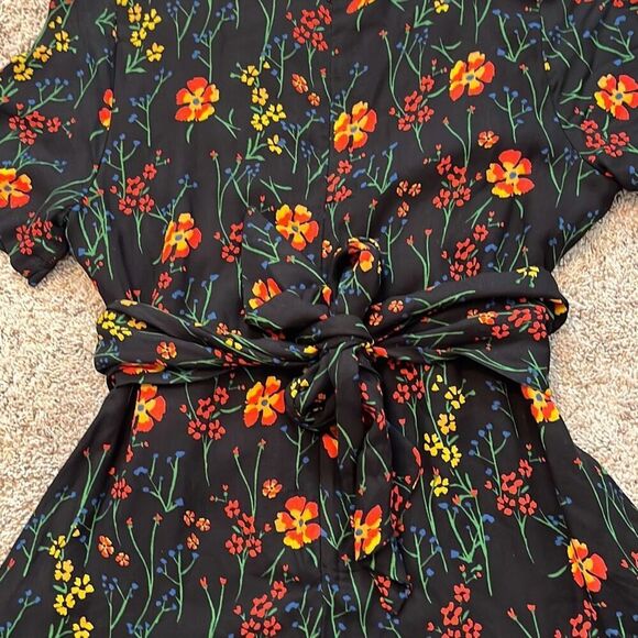 NWT Free People Bet You Do Black Floral Romper Size 6 - Picture 7 of 8